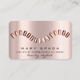 Tarjeta De Visita Manicura de uñas maquillaje Rosa de manicura Spark