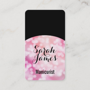 Tarjeta De Visita manicura moderna del rosa del artista del clavo
