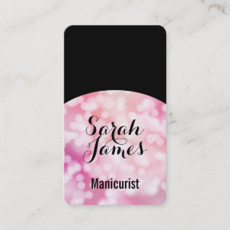 Tarjeta De Visita manicura moderna del rosa del artista del clavo