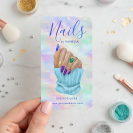 Tarjeta De Visita Manicurist Artist Nail Art Studio Stylish Opal