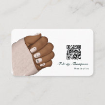 Manicurista afroamericana código QR de belleza neg