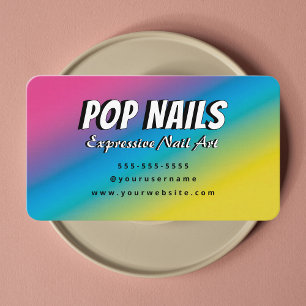 Tarjeta De Visita Manicurista Artista de Arte Pop Técnico de Uñas Ex