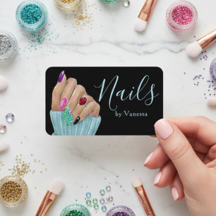 Tarjeta De Visita Manicurista con Clase Técnico de Uñas Profesional