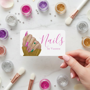 Tarjeta De Visita Manicurista de Moda Estilista de Uñas Salón de Est