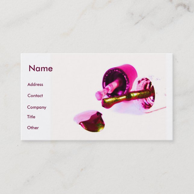 Tarjeta De Visita Manicurista En Rosa (Anverso)