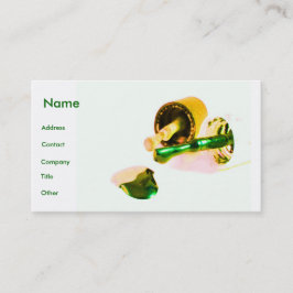 Tarjeta De Visita Manicurista En Verde Y Oro