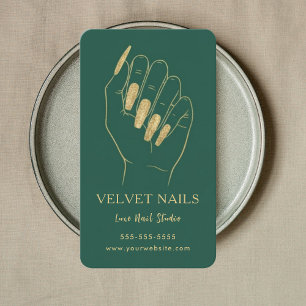 Tarjeta De Visita Manicurista Moderna Artista De Uñas Código Qr Verd