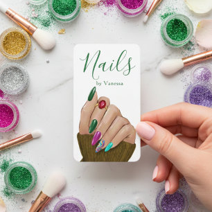 Tarjeta De Visita Manicurista moderno código QR del técnico de uñas