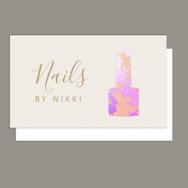 Tarjeta de visita Manicurista Nail Salon Pink Purp