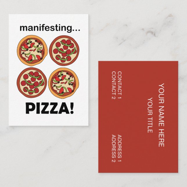 Tarjeta De Visita Manifesting Pepperoni Pizza Restaurant (Anverso / Reverso)