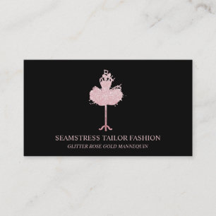 Tarjeta De Visita MANIQUÍ DE COSTURERA SASTRE Rosa dorado