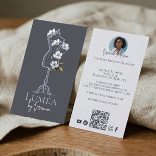 Tarjeta De Visita Maniquí de forma de vestido floral diseñador de mo