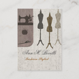 Tarjeta De Visita Maniquí de la moda del arte de la máquina de coser