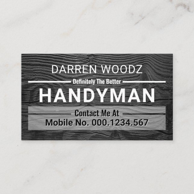 Tarjeta De Visita Manitas Línea Fronteriza Madera de Madera (Anverso)