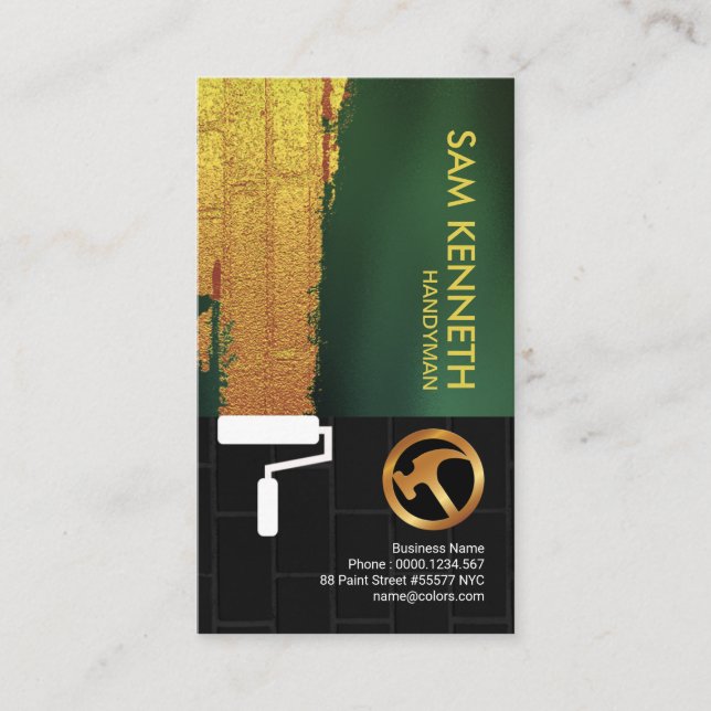 Tarjeta De Visita Manitas negra simple de la pared de ladrillo de la (Anverso)