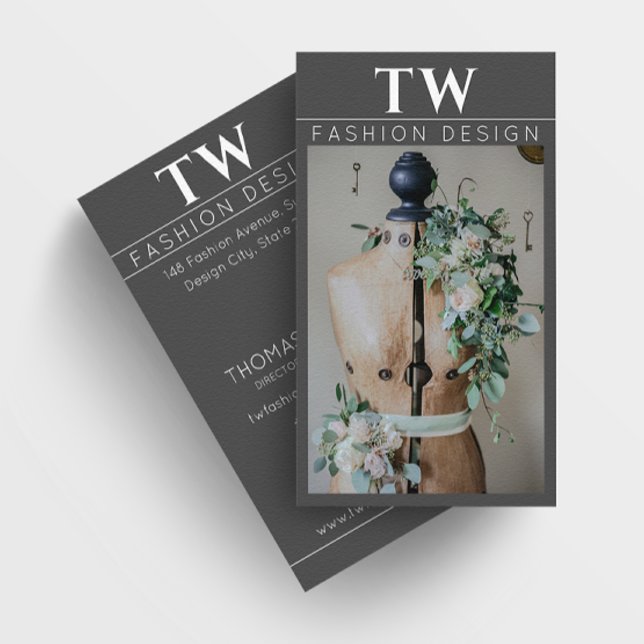 Tarjeta De Visita Mannequin Fashion Designer Dark Gray Business Card (Subido por el creador)