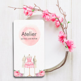 Tarjeta De Visita Mannequina de color de agua rosa