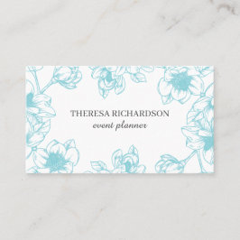 Tarjeta De Visita Mano azul magnolia pintada en medios sociales