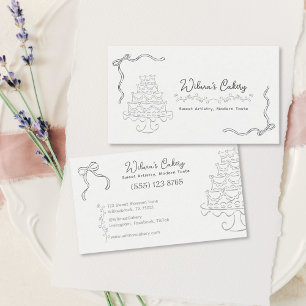Tarjeta De Visita Mano caprichoso atrajo a Boda Cake Bakary Business