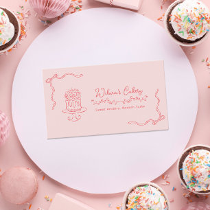 Tarjeta De Visita Mano caprichoso dibujó el pastel de Boda Bakary