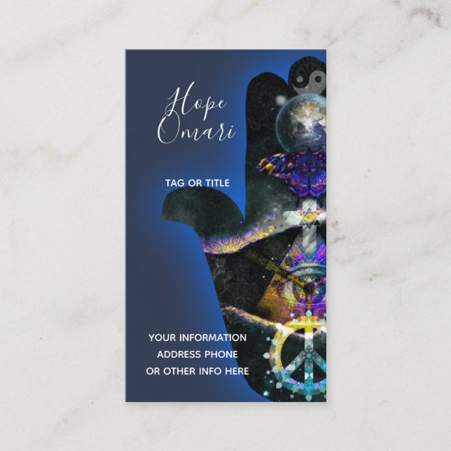 Tarjeta De Visita Mano de Fátima Espiritual, Mística (Anverso)