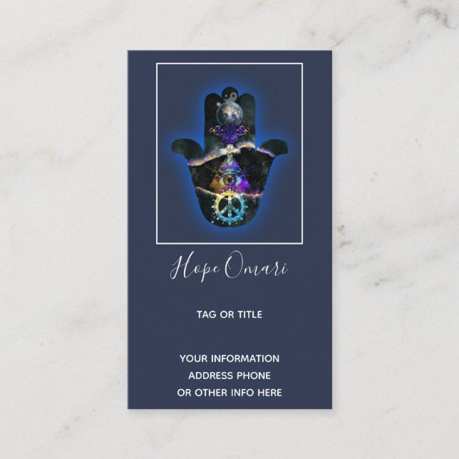 Tarjeta De Visita Mano de Fátima Espiritual, Mística (Anverso)