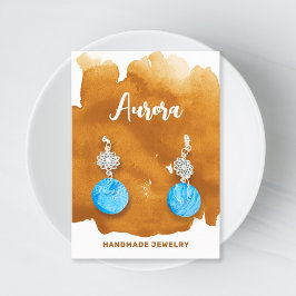 Tarjeta De Visita Mano de lavado acuarela dorada pintada de joyería 