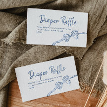Mano Dibujada Blue Bow Boy Baby Shower Diaper Raff