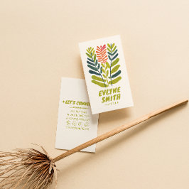 Tarjeta De Visita Mano dibujada con negrita verde negrita retro Funk