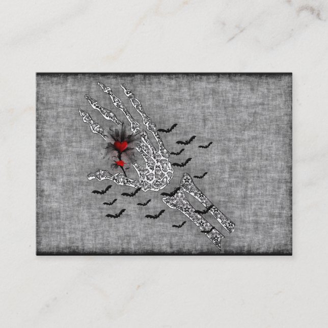 Tarjeta De Visita Mano esquelética del amor (Anverso)