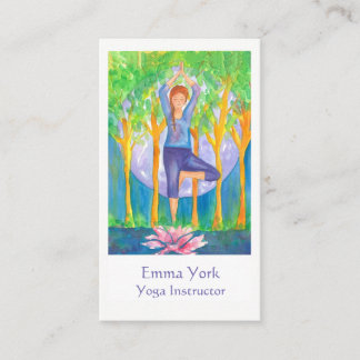 Tarjeta De Visita Mano llena de árbol de yoga