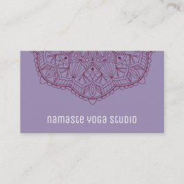 Tarjeta De Visita Mano morada dibujada Mandala simple elegante