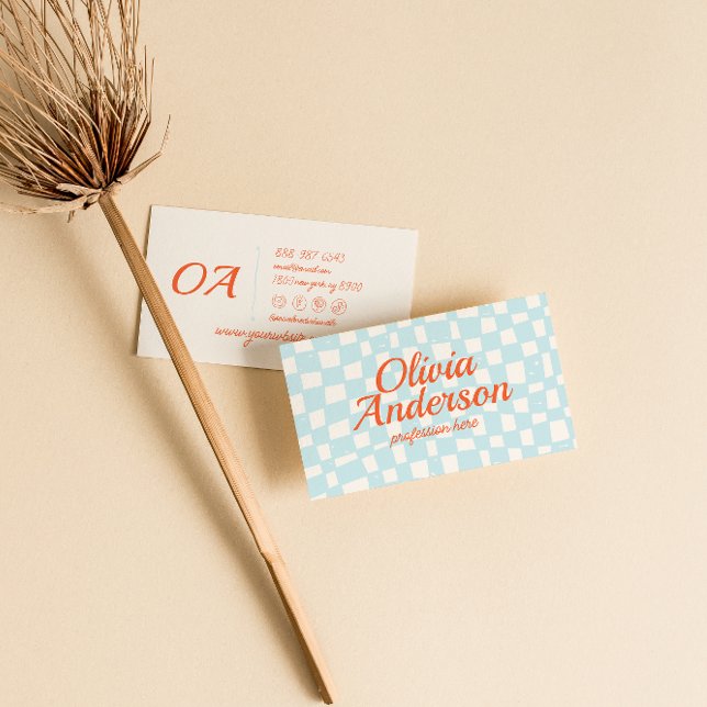 Tarjeta De Visita Mano Retro Colorida Trazada de Groovy Cute (Subido por el creador)