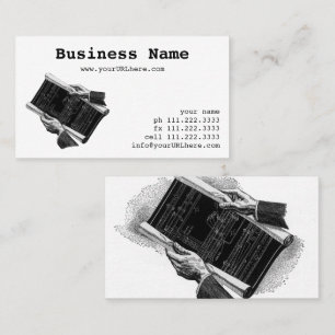 Tarjeta De Visita Manos con planos arquitectónicos azules vintage, N