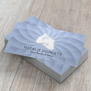 Tarjeta De Visita Manos curativas Azul Espiral Masaje Spa Salon