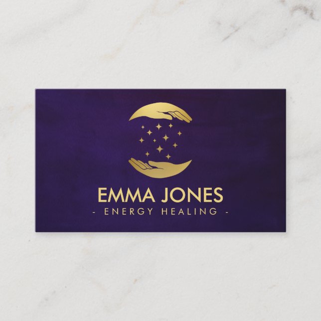 Tarjeta De Visita Manos de curación - Curación de energía  (Anverso)