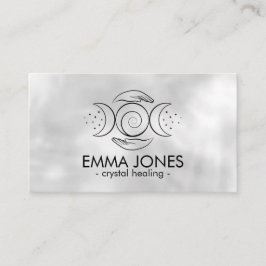 Tarjeta De Visita Manos de curación - Luna triple - Negro