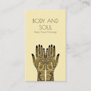 Tarjeta De Visita Manos de Henna Mehndi Masaje