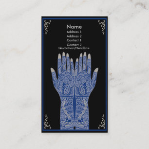 Tarjeta De Visita Manos de la alheña de la porcelana