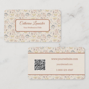 Tarjeta De Visita Manos mágicas con ojos en el código QR Pastel