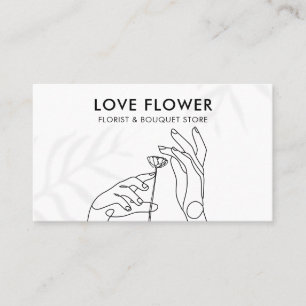 Tarjeta De Visita Manos Simples Flor Herbaria Floral Botica