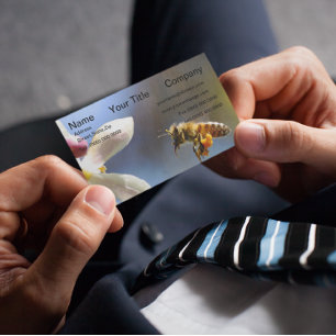 Tarjeta De Visita Manosee la abeja cubierta todo en polen de la