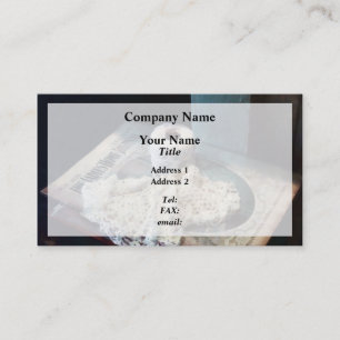 Tarjeta De Visita Mantel y hilo de ganchillo