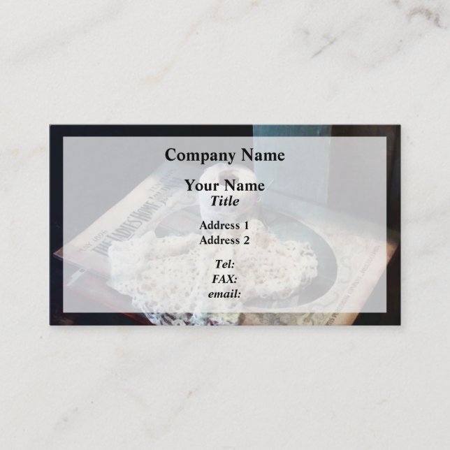 Tarjeta De Visita Mantel y hilo de ganchillo (Anverso)