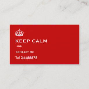 Tarjeta De Visita mantén la calma y contáctame