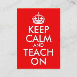Tarjeta De Visita Mantener la calma y enseñar