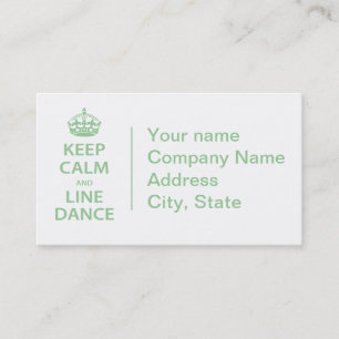 Tarjeta De Visita Mantener la calma y la danza de la línea