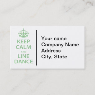 Tarjeta De Visita Mantener la calma y la danza de la línea