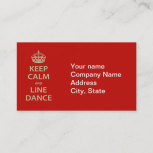 Tarjeta De Visita Mantener la calma y la danza de la línea