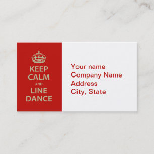 Tarjeta De Visita Mantener la calma y la danza de la línea